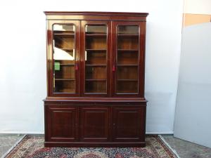 THREE-DOOR MAHOGANY BOOKCASE 19TH CENTURY FRANCE RESTORED 203x55x260 cm